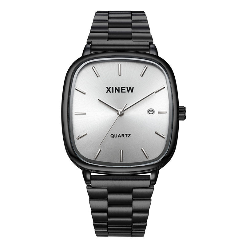 Bracelet en acier inoxydable mode Minimalist Calendrier Montre Quartz