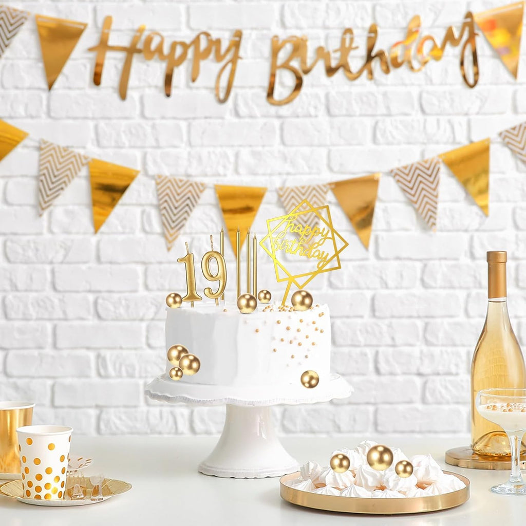 Or Anniversaire Cake Toppers 34 Unités