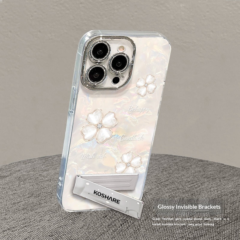 Housse de protection pour téléphone irisé de luxe à quatre bras