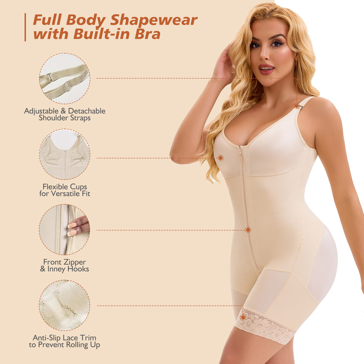 Fajas Colombianas Postpartum Full Shapewear pour femmes Tummy Control Body Shaper Lifter