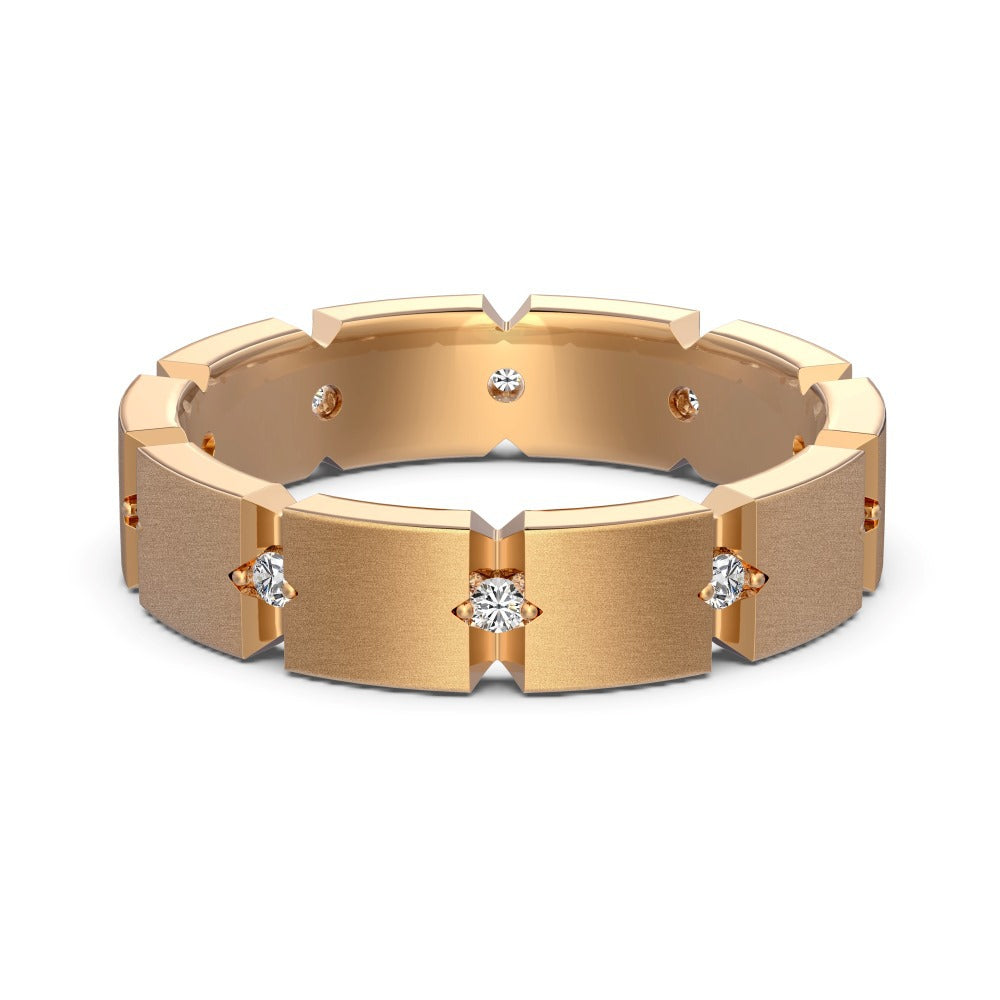 S925 Argent Sterling Hommes et femmes Couple Anneaux Personnalité Mode Rond Zirconium Gang D