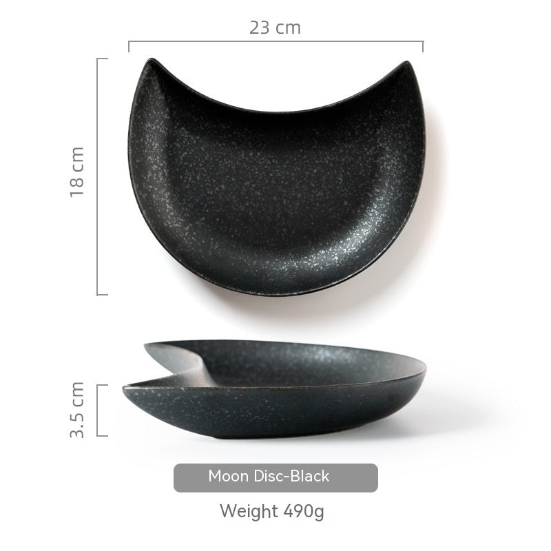 Ustensiles de table de plateau de lune en céramique de ménage