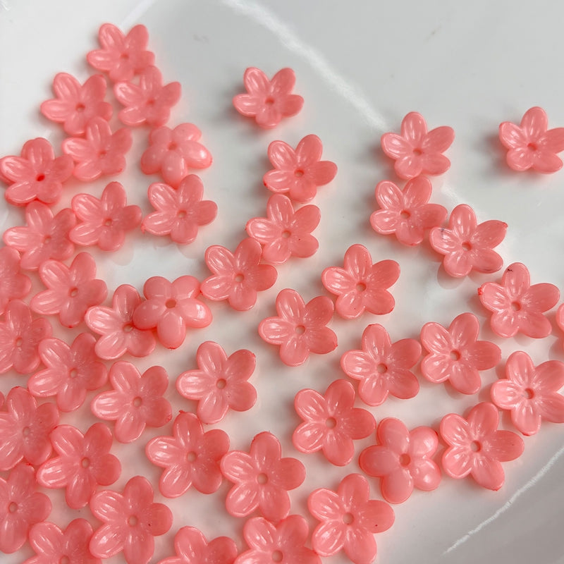 Perles de fleurs 5-Petal Acrylique