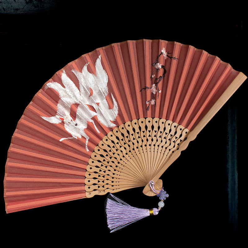 Brodé Hanfu Brodé Tuan Fan Portable pliant Été Silk Su Brodé Fan
