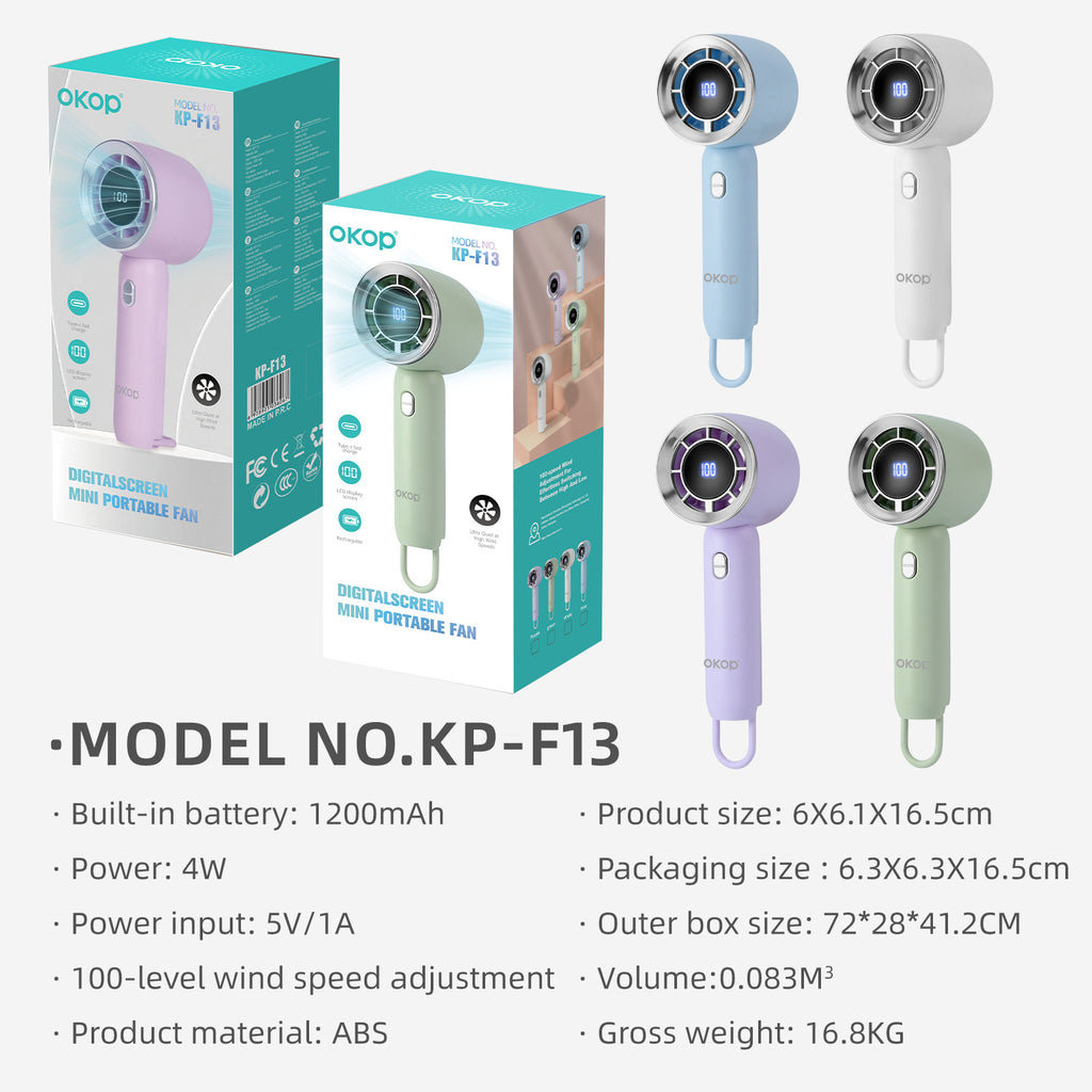 KP-F13 Best-Selling Handheld Mini réglage ventilateur bureau silencieux utilisation longue batterie facteur de vie