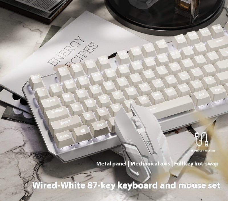 Clavier mécanique 87 Key Wired E-sports Jeu Belle gravure latérale Bureau informatique