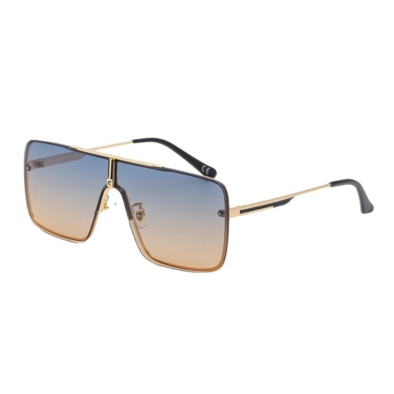 Lunettes de soleil grand format pour hommes avec cadres en métal