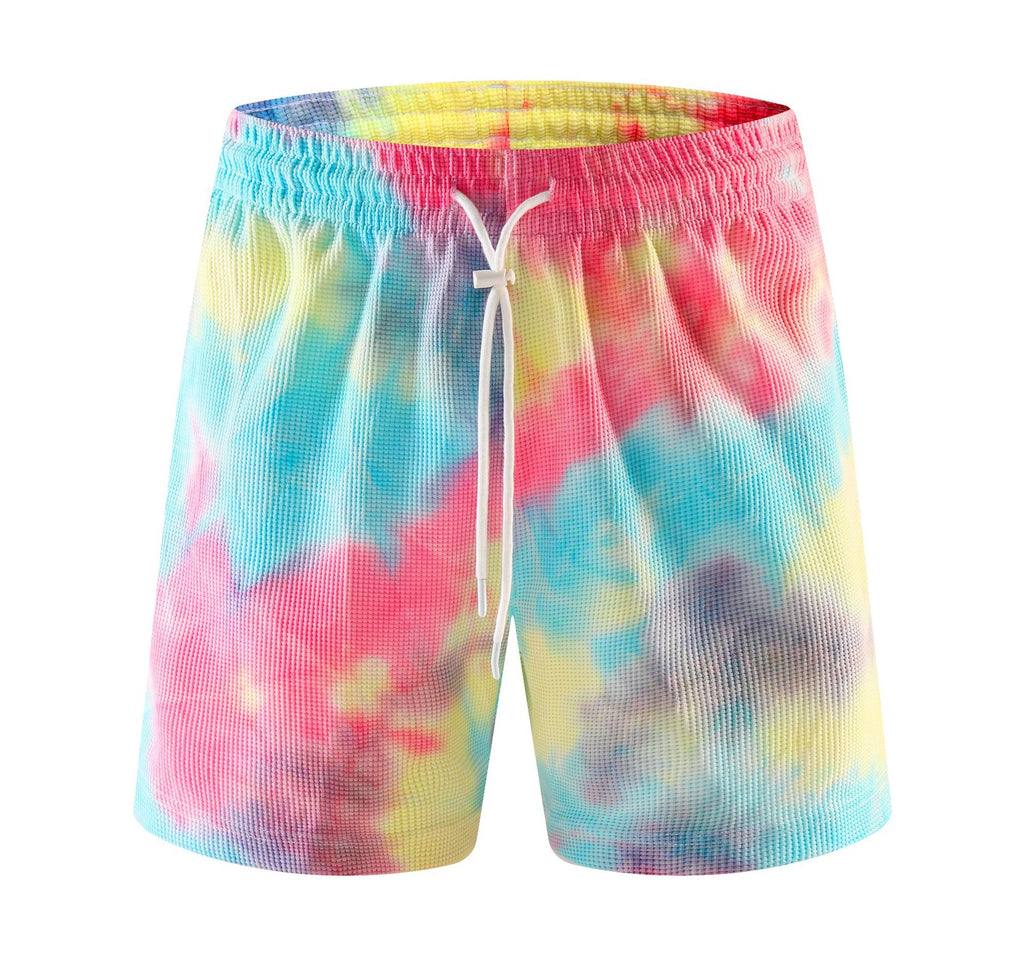 Tie-dye Waffle-Weave American-Style Hommes Short de course