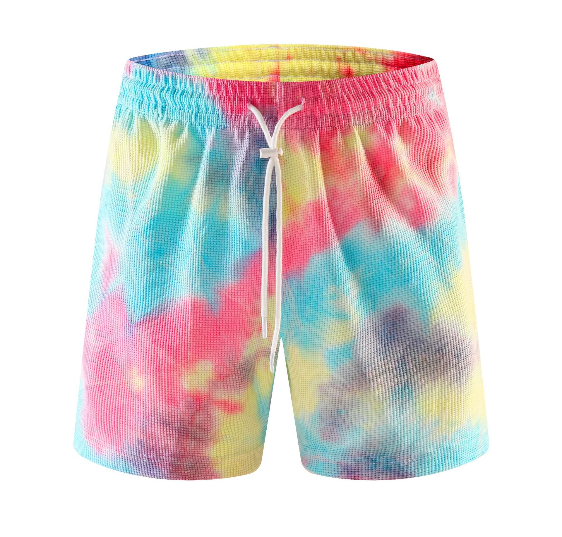 Tie-dye Waffle-Weave American-Style Hommes Short de course