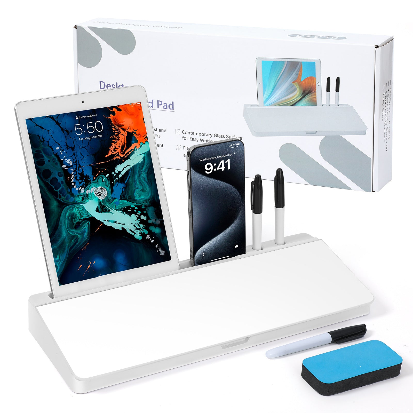 Tablette de stockage de tableau blanc de bureau
