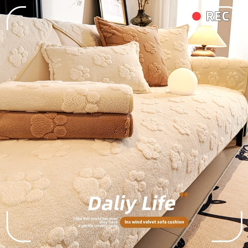 Sofa Coussin simple antidérapant de style crème polaire épais