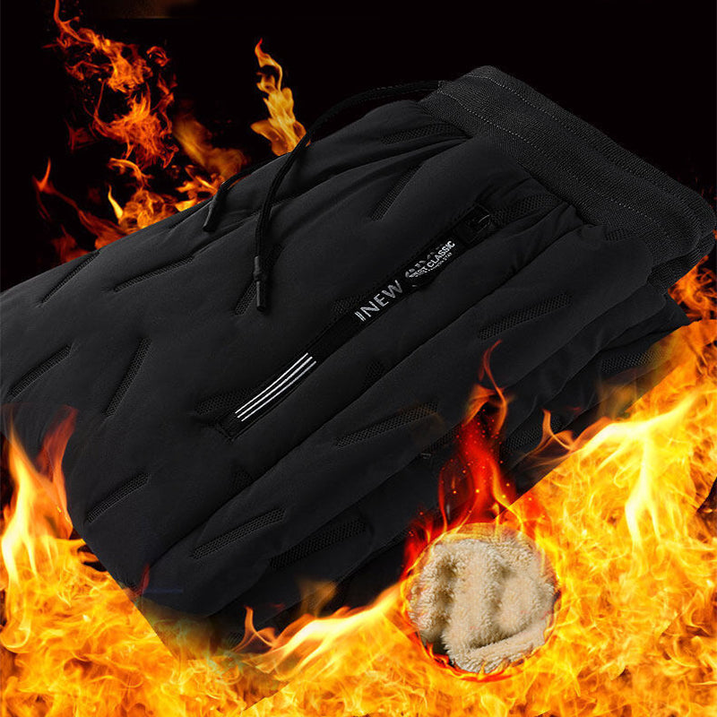 Pantalon pour hommes Velours d'hiver épaississant doux pantalons en polaire avec poche zippée Vent de grande taille