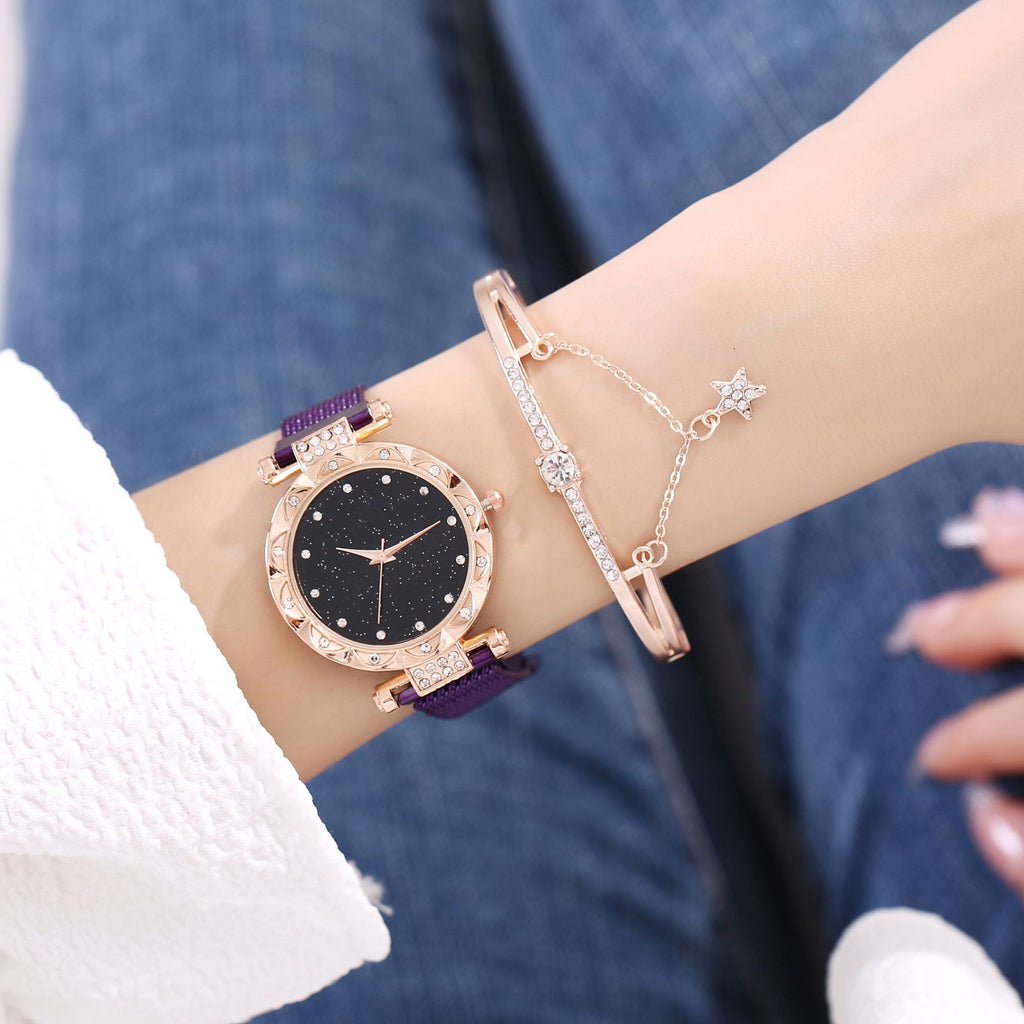 Ensemble de bracelets magnétiques pour femmes Montre à quartz