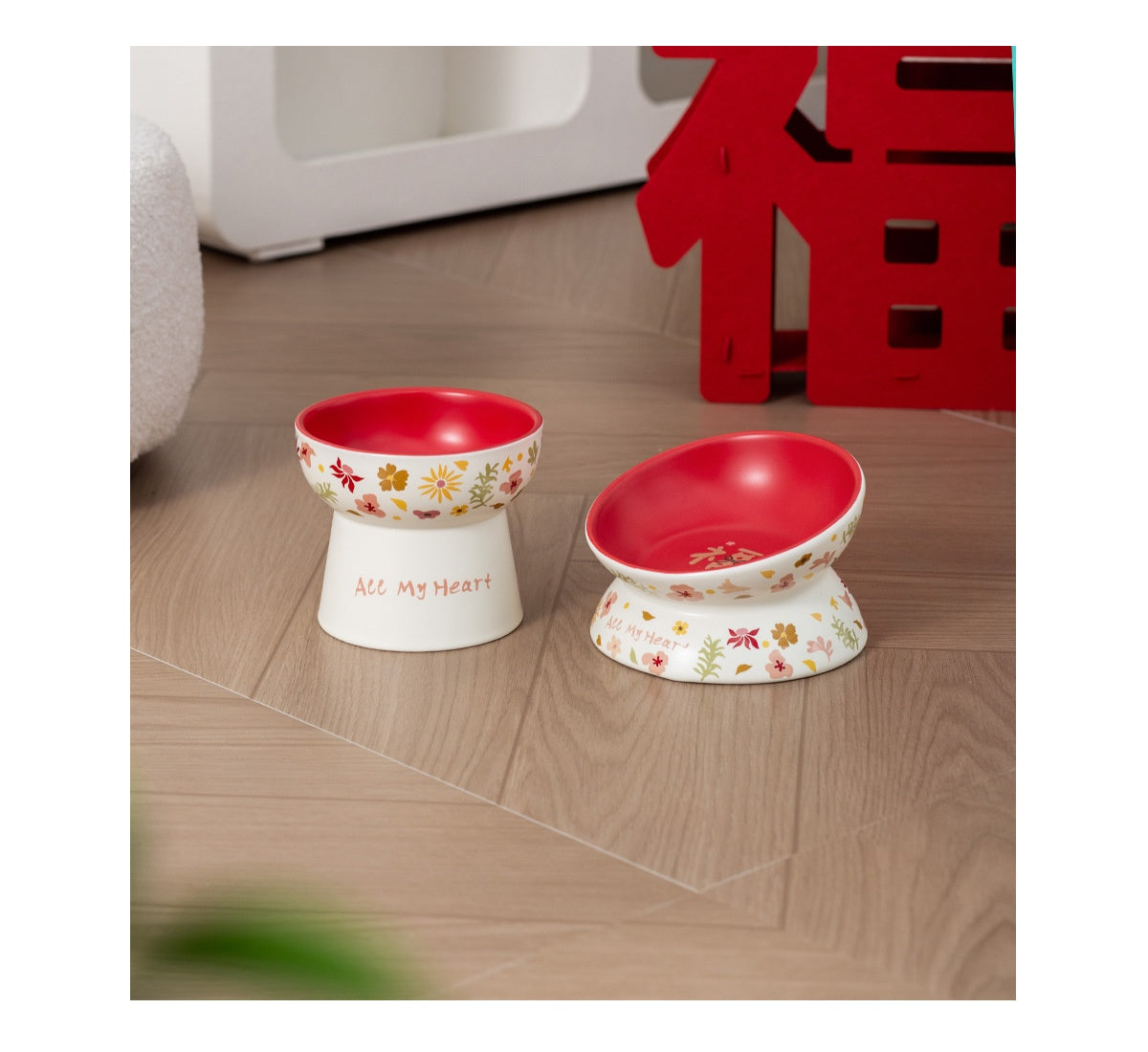 Lacy Ceramic Fu Pet Bowl