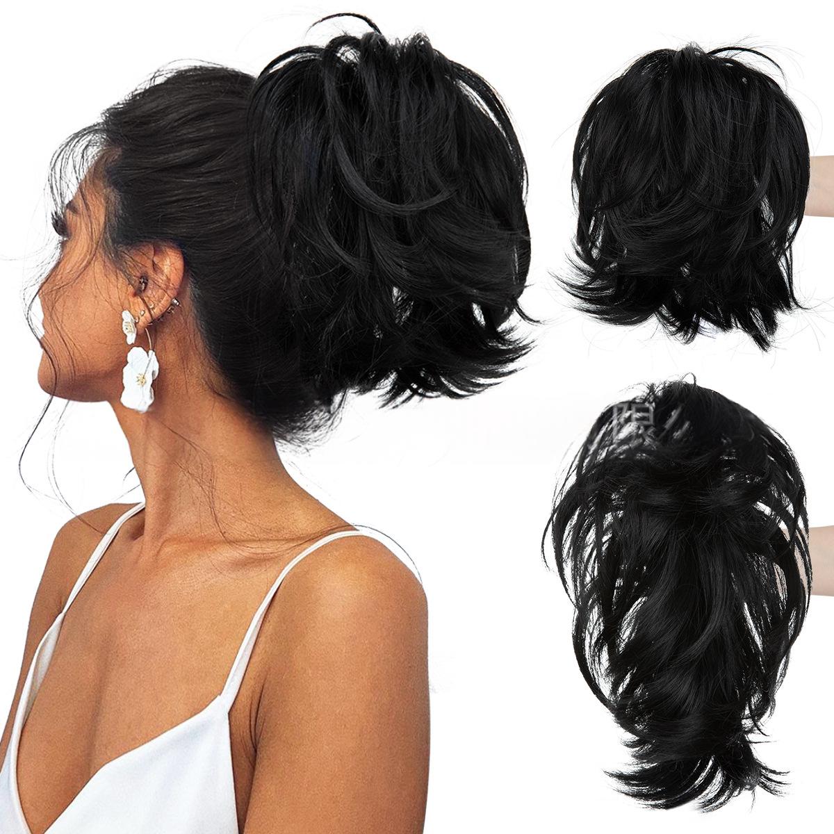 Haute température Synthétique Perruque Cheveux Clip-on Ponytail Femmes Court Style Volumineux Petit C