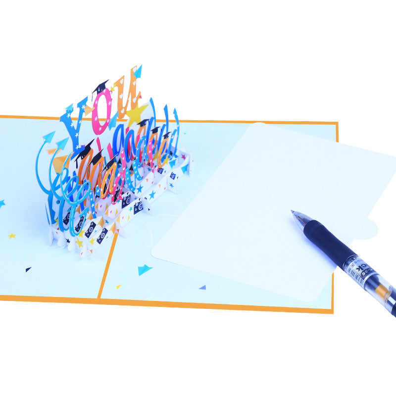 Pop-up couleur impression graduation saison Popup carte de voeux