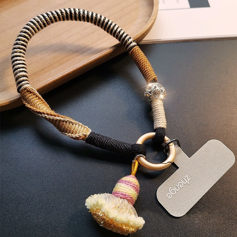 Pendentif en tassel de couleur contrastante tissé à la main Lanyard de téléphone robuste et durable