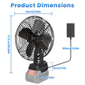 1Pc 9.06 Ventilateur d'emploi portable compatible avec un ventilateur d'atelier sans fil de batterie 21V avec 2 S