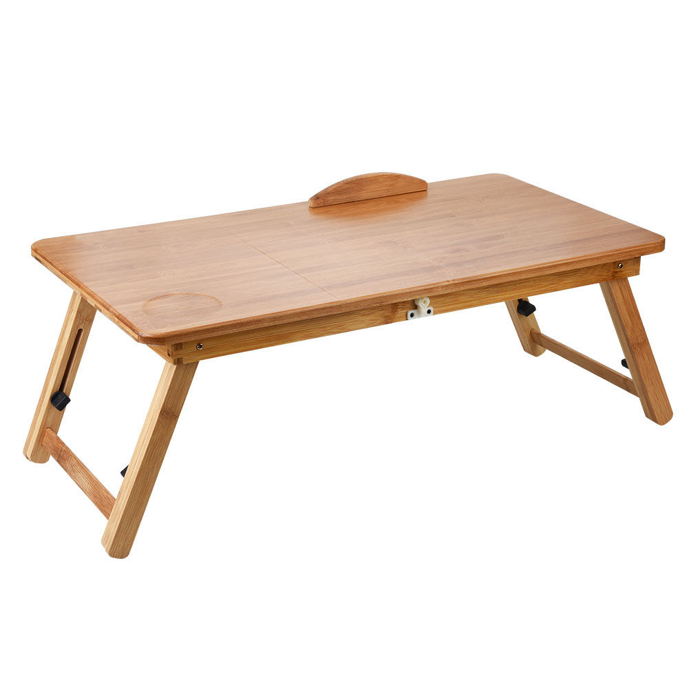 Portable pliable en bois Bamboo Table pour ordinateur portable Canapé-lit Bureau Support pour ordinateur portable réglable 62*34