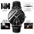 Trade Watch Stylish Black Technology Ceinture en acier raffiné calendrier casual coréen