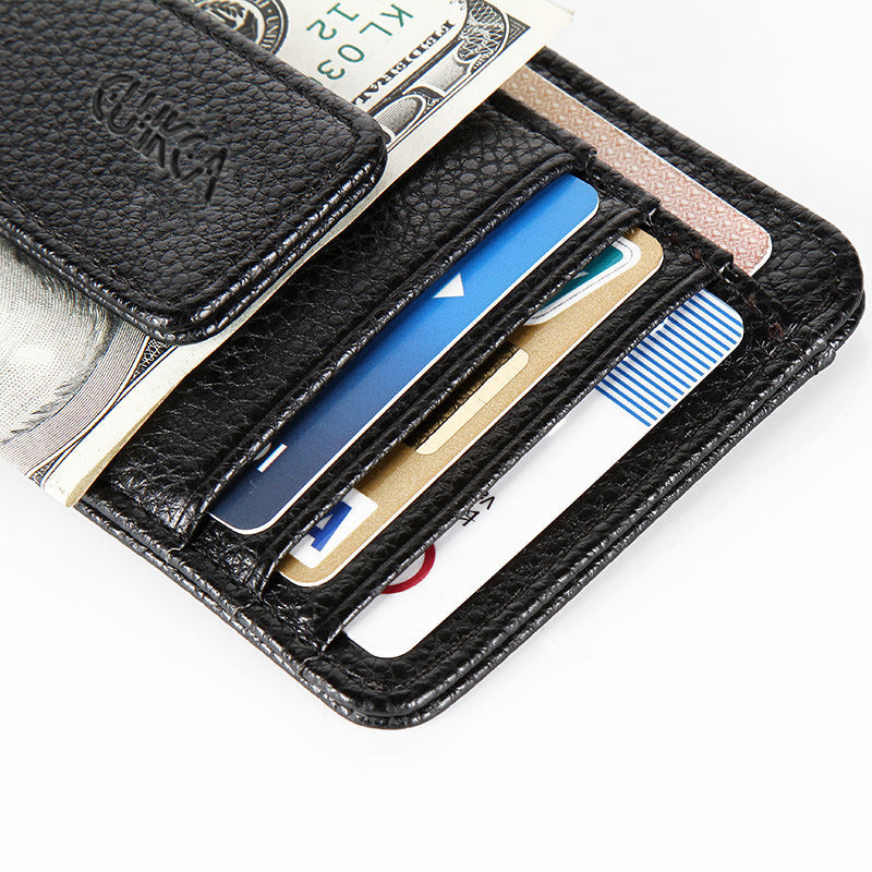 Cross border Arrivée Mode Portefeuille Hommes Porte-carte magnétique Snap Style coréen Am