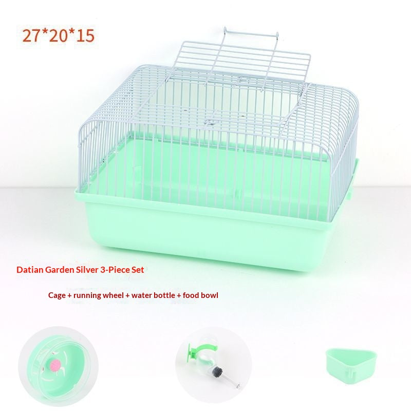 Petit ensemble d'approvisionnement pour animaux de style pastoral comprenant une bouteille d'eau un bol alimentaire et une quille de course