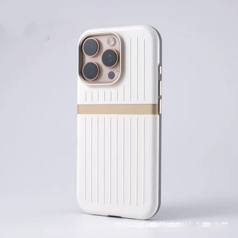 Cas de téléphone magnétique ondulée Cas de téléphone en cuir de bureau
