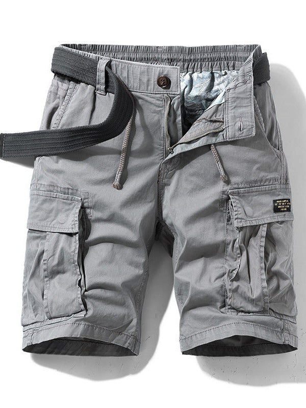 Army Green Cargo Shorts Homme d'été de style japonais Cityboy lourd pantalons occasionnels droite Vi
