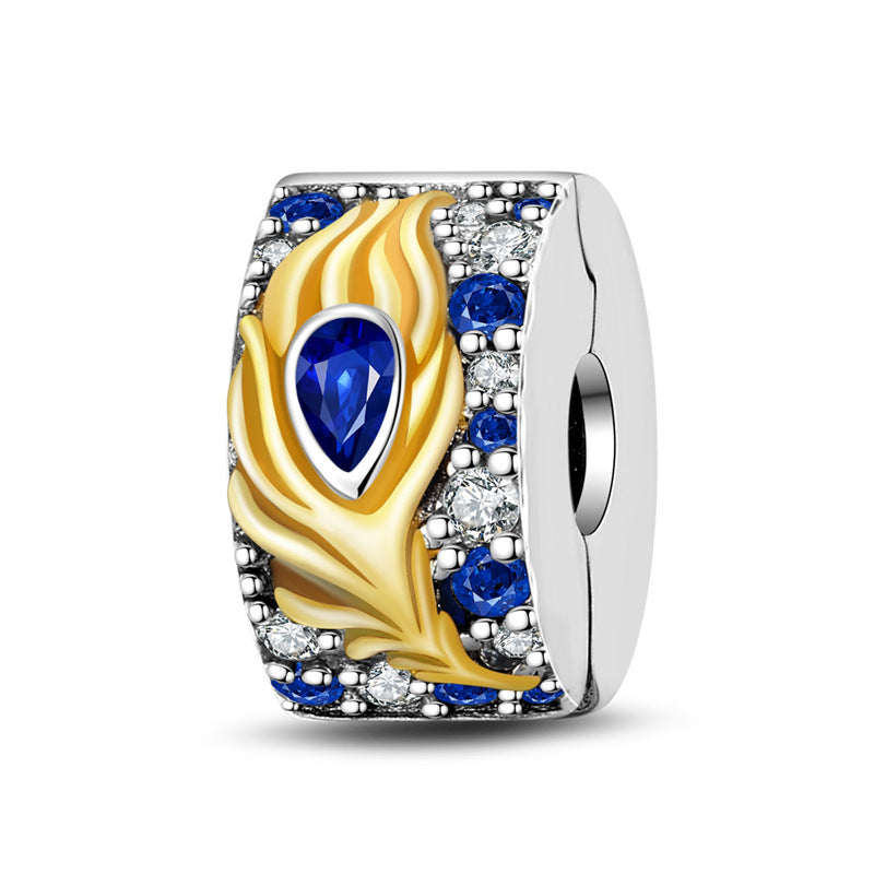 Argenté coloré Zircon Accent perles bracelet bricolage Charm