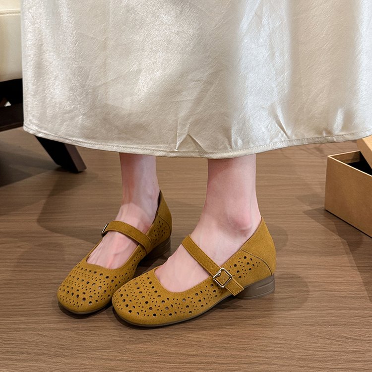 Chaussures Français Hollow Out Intérieur Ajustage Mary Jane pour Femmes