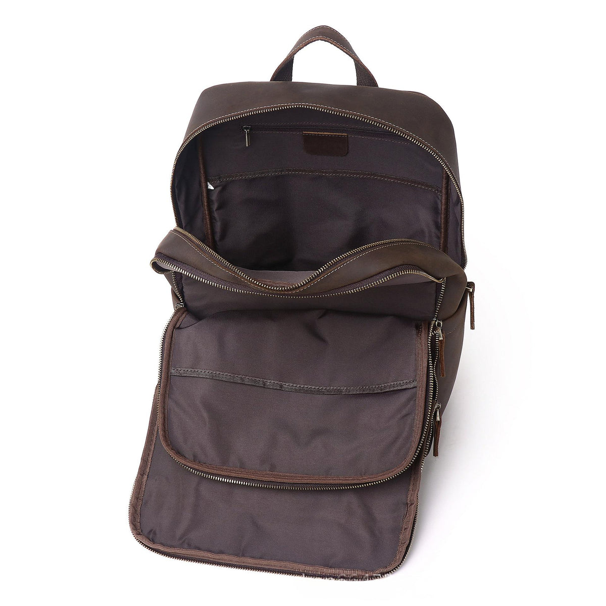 Crazy Horse cuir Cowhide Brown Hommes sac à dos