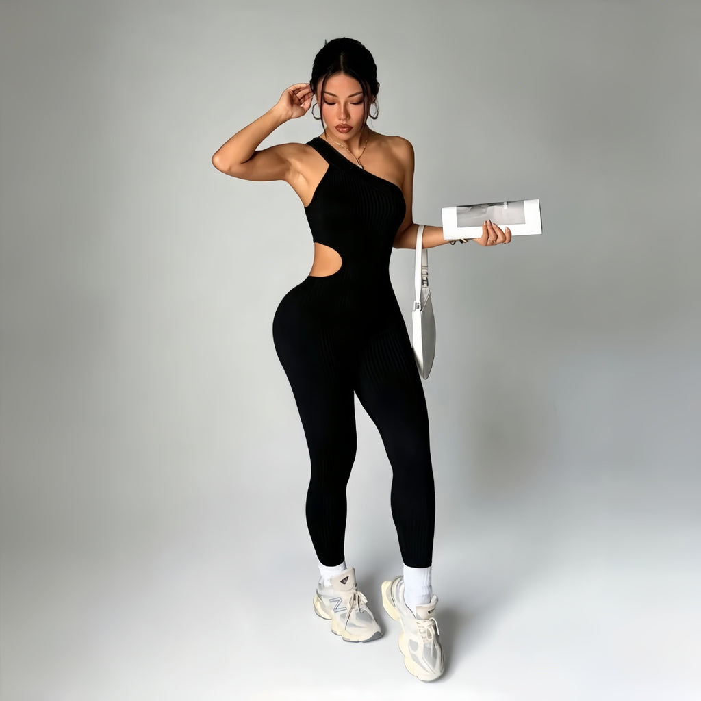 Pantalons de yoga sans épaule bloqués par la couleur