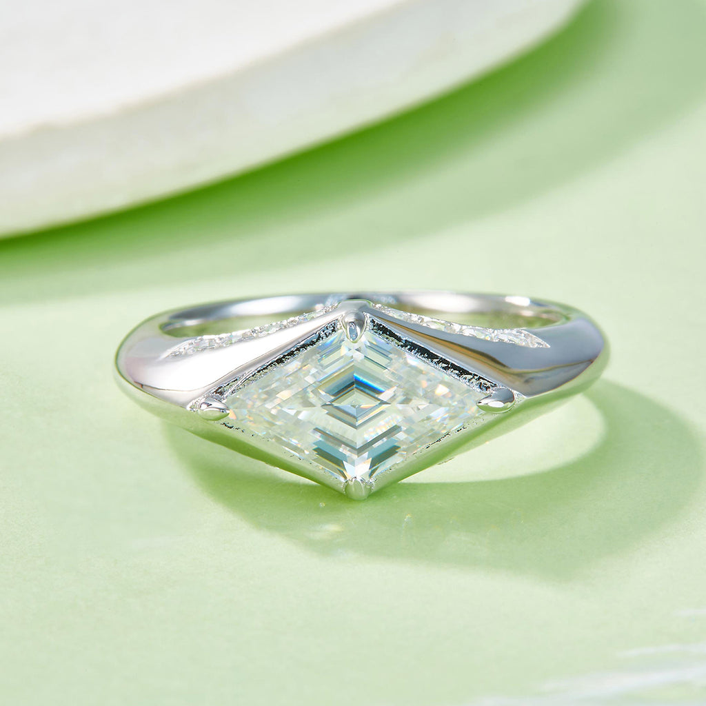 S925 Argent 2.2g Kite Couper Moissanite Anneau