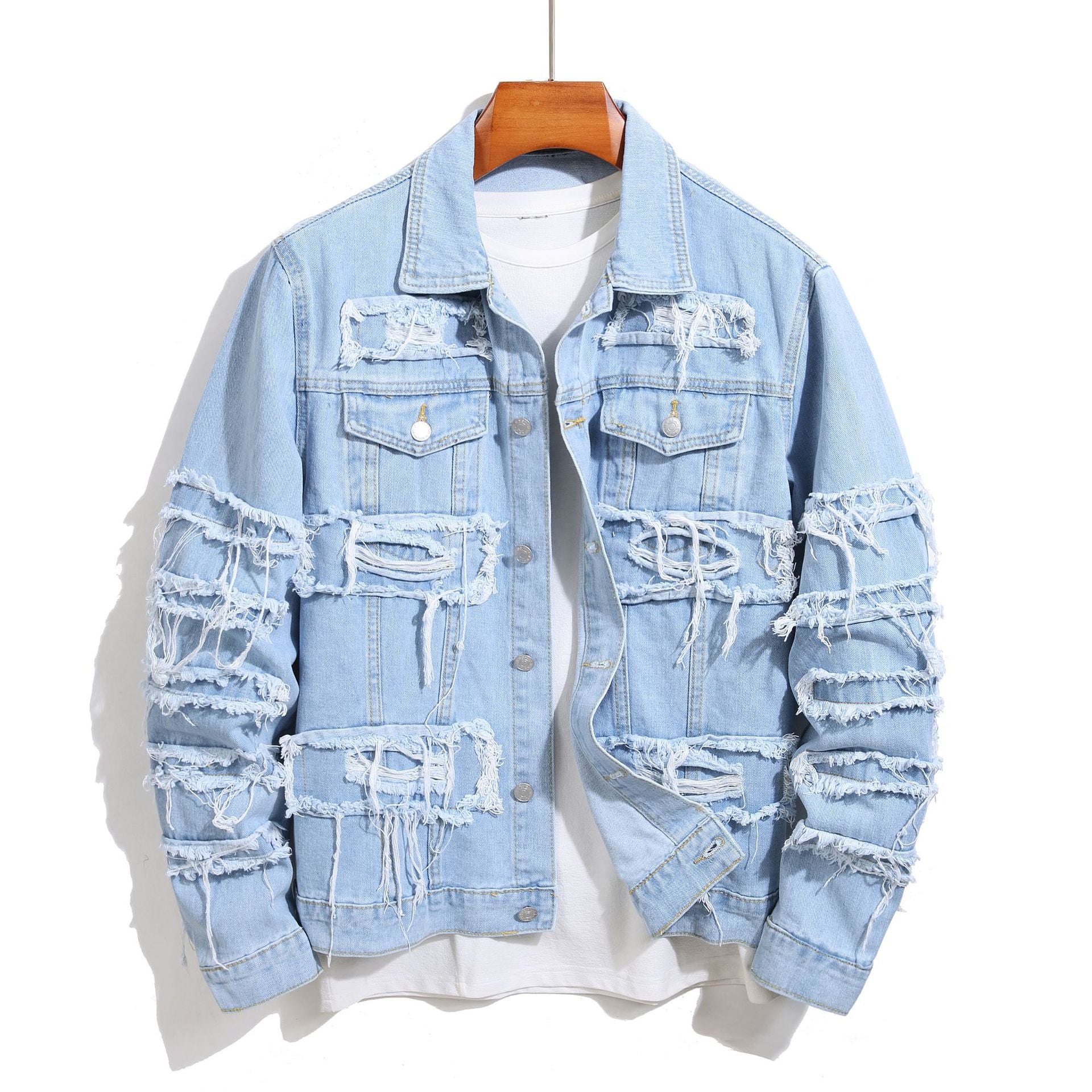 European And American Spring And Autumn Denim Jacket Homme Trendy Street Youth Slim Casual