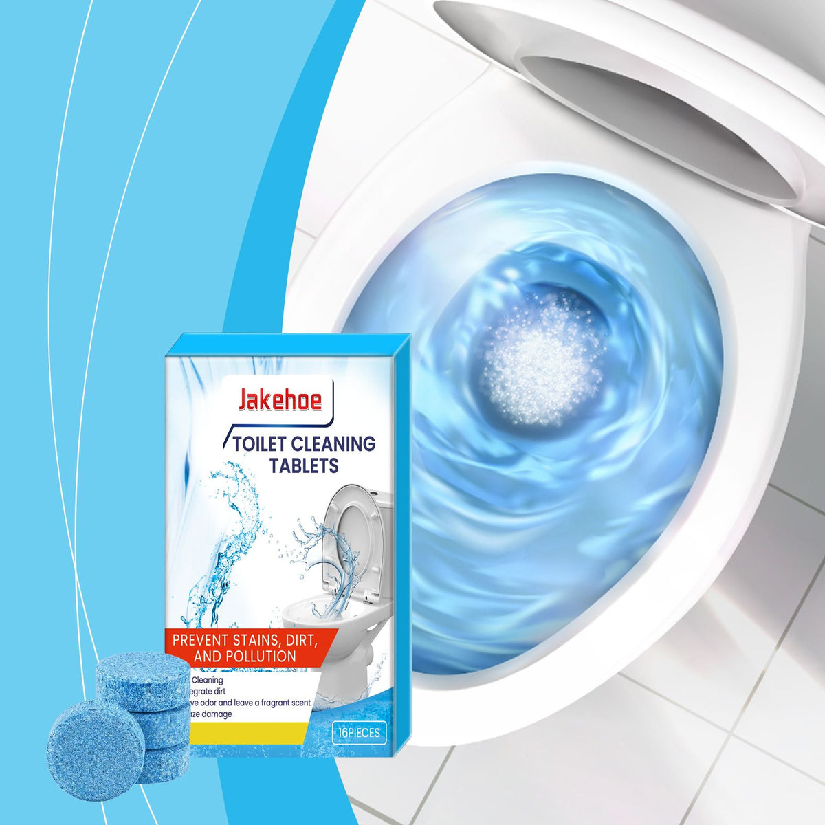 JAKEHOE Comprimés de nettoyage de cuvettes de toilette