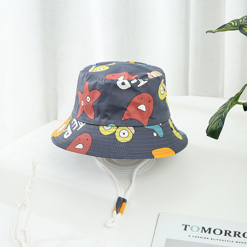 Enfants imprimé Dinosaur Bucket Sun Hat Big Brim Boy Girl Hat