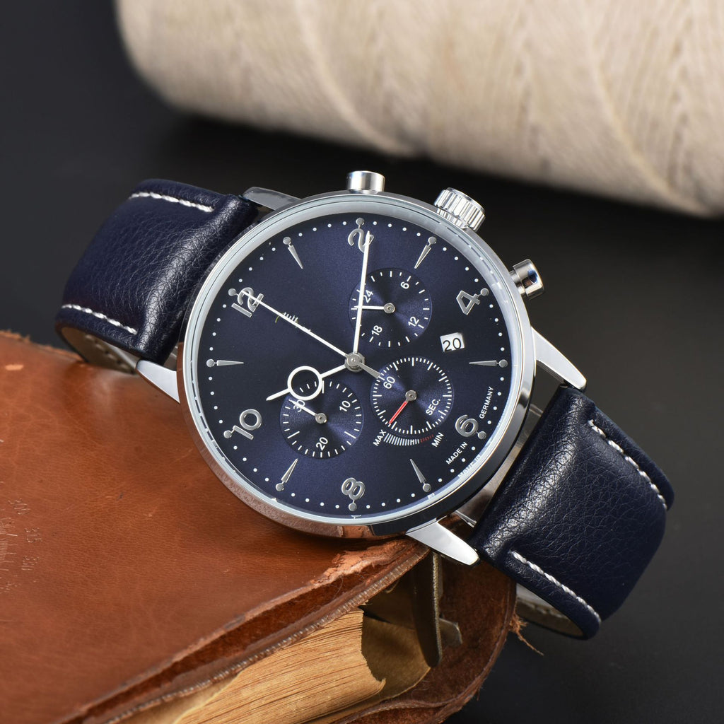 Hommes Multifonctionnel élégant Business-Ready Waterproof Calendrier Watch