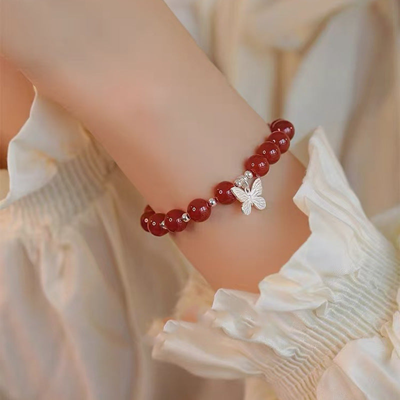 Printemps et été cristal Bracelet Niche Design Gris clair de lune violet Asai Améthyste Bracel