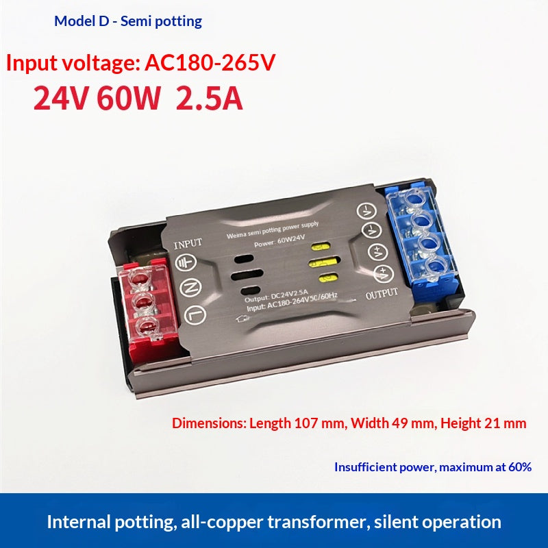 LED bande de lumière Transformateur alimentation de commutation 220V à DC 12V24V Soupe de puissance basse tension