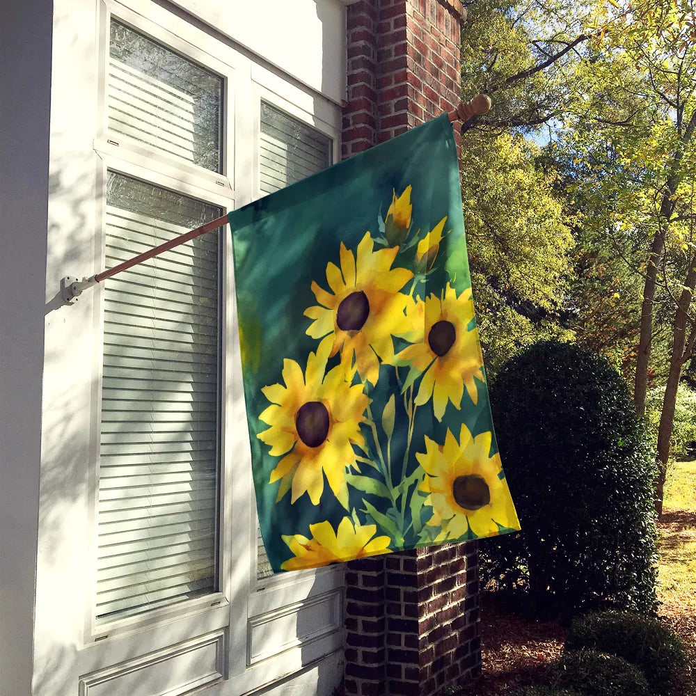Kentucky Goldenrod en Aquarelle Maison Drapeau Grand Porc Manches Pole décoratif extérieur Yar