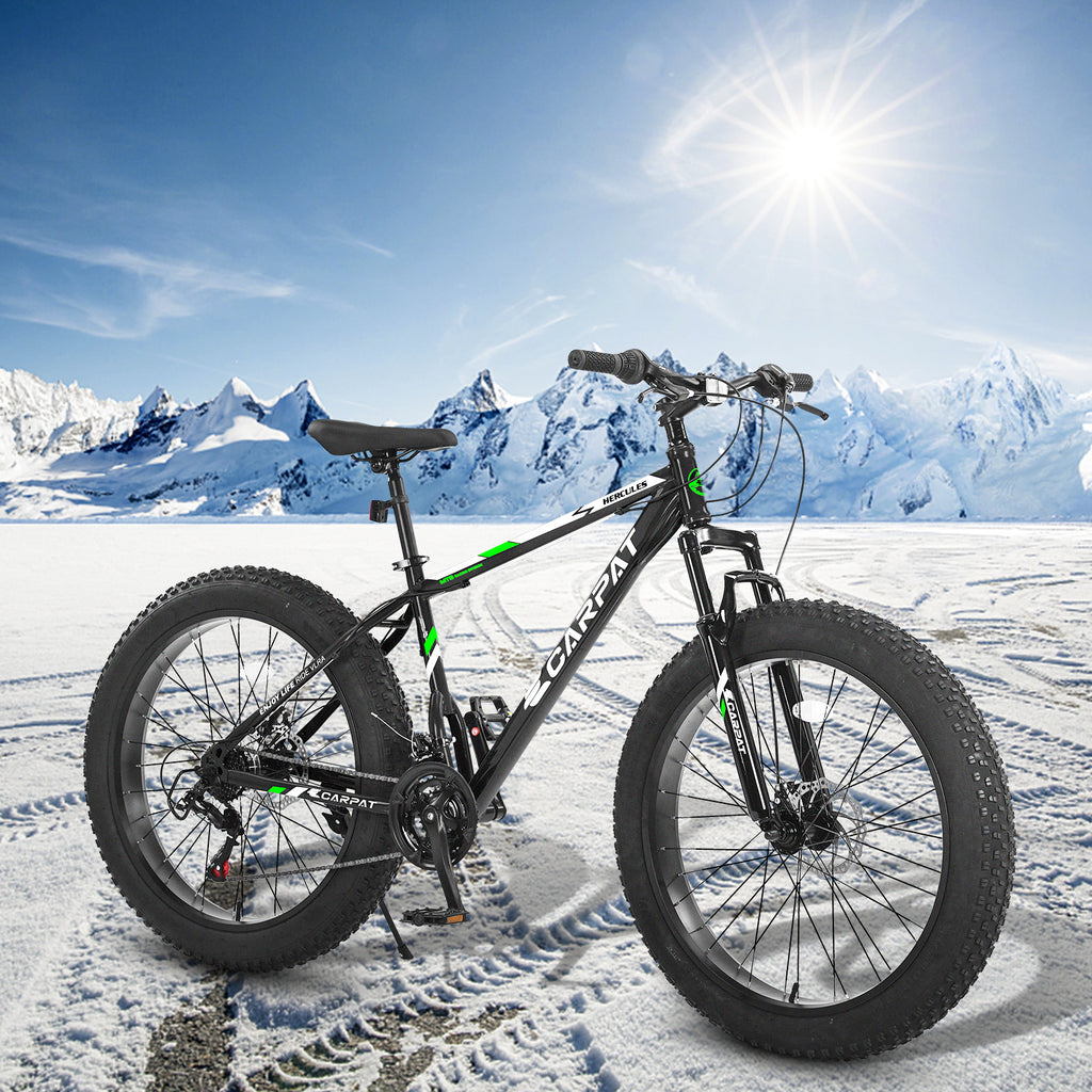 S26109 Élecony 26 pouces Fat Tire Bike Adulte et jeune Full Shimano 21 Speed Mountain Bike