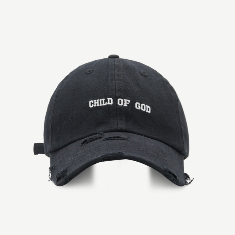 Casquette hip-hop de style rue avec un trou et une broderie anglaise