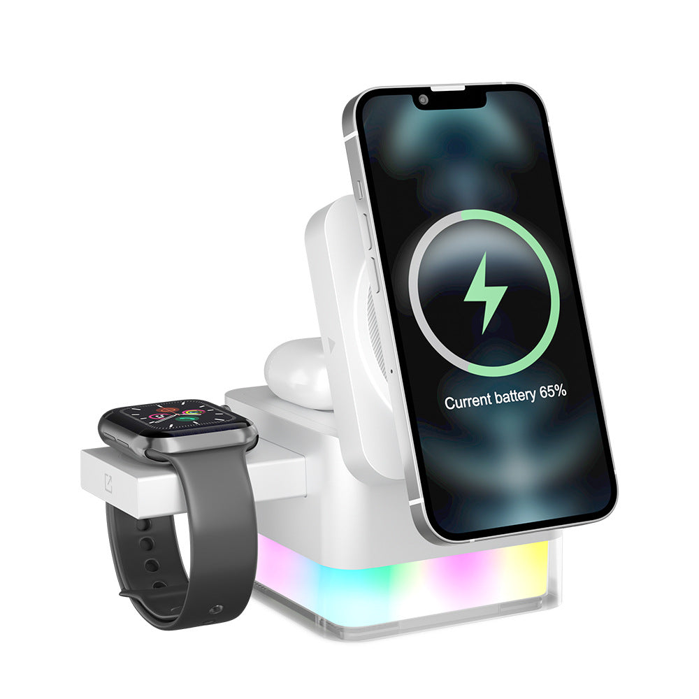 Chargeur 3-en-un sans fil multifonctionnel Chargeur de radiotéléphonie mobile 15W