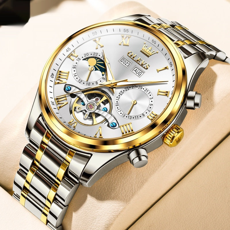Montre mécanique polyvalente et étanche pour hommes