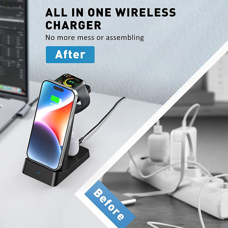 Chargeur sans fil Chargeur de bureau 3 en 1 18W