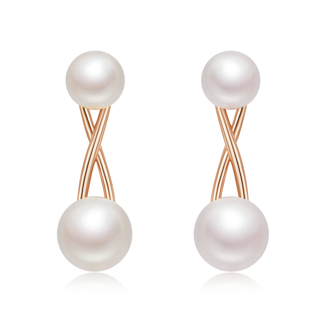 S925 Boucles d'oreilles en perles d'eau douce naturelles en argent sterling