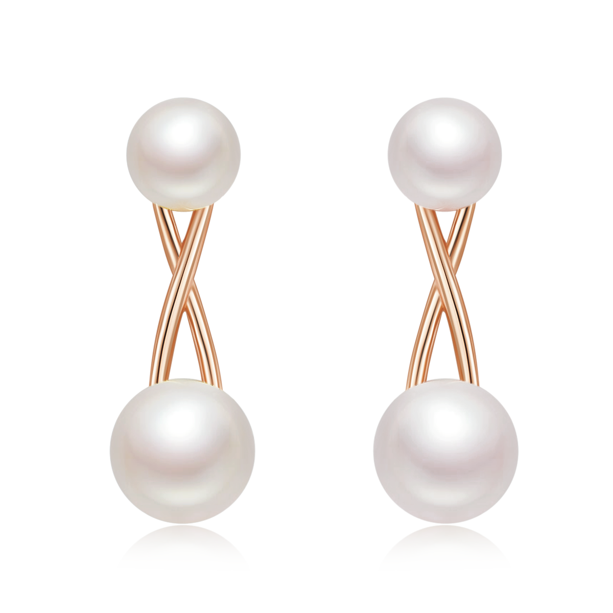 S925 Boucles d'oreilles en perles d'eau douce naturelles en argent sterling