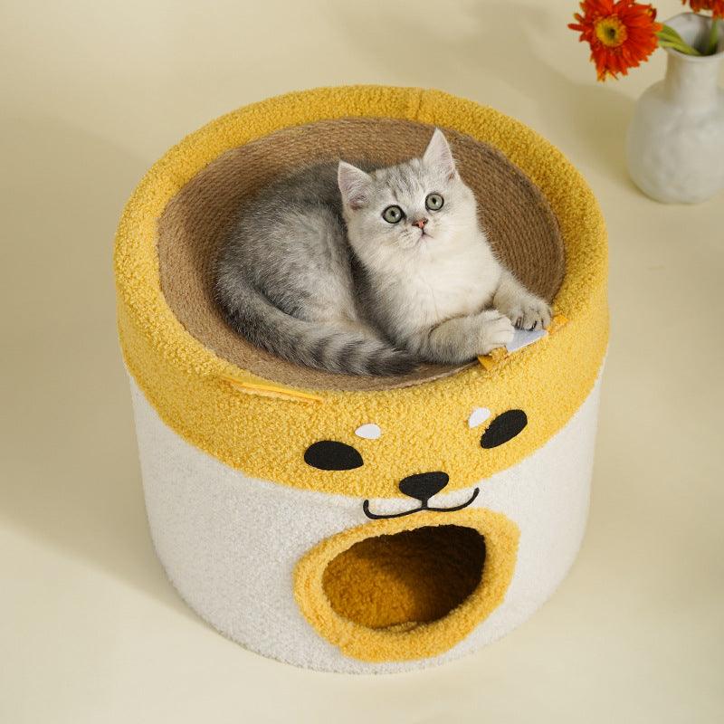 Cadre d'escalade de chat avec lit de chat de style seau