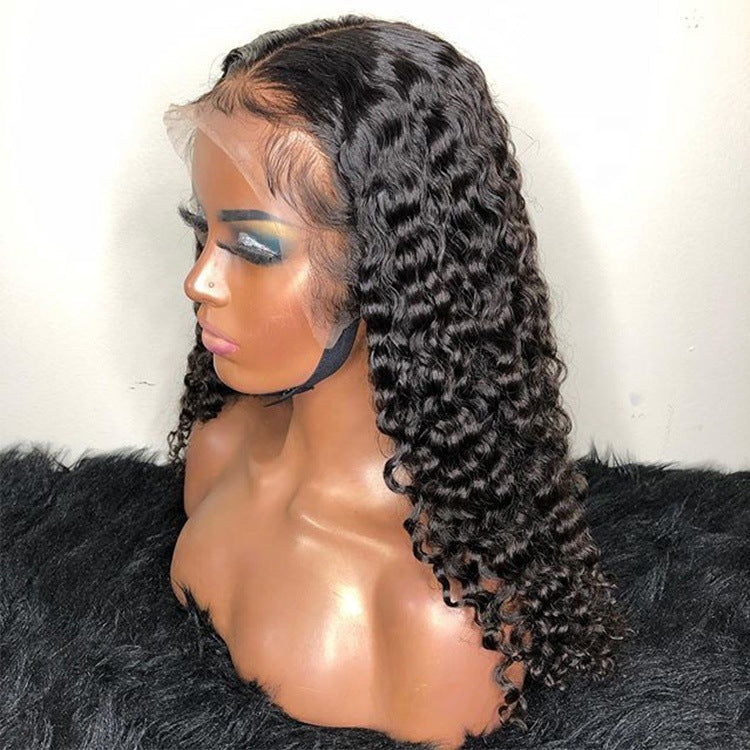 Bandeau synthétique mode avec cheveux bouclés longs noirs