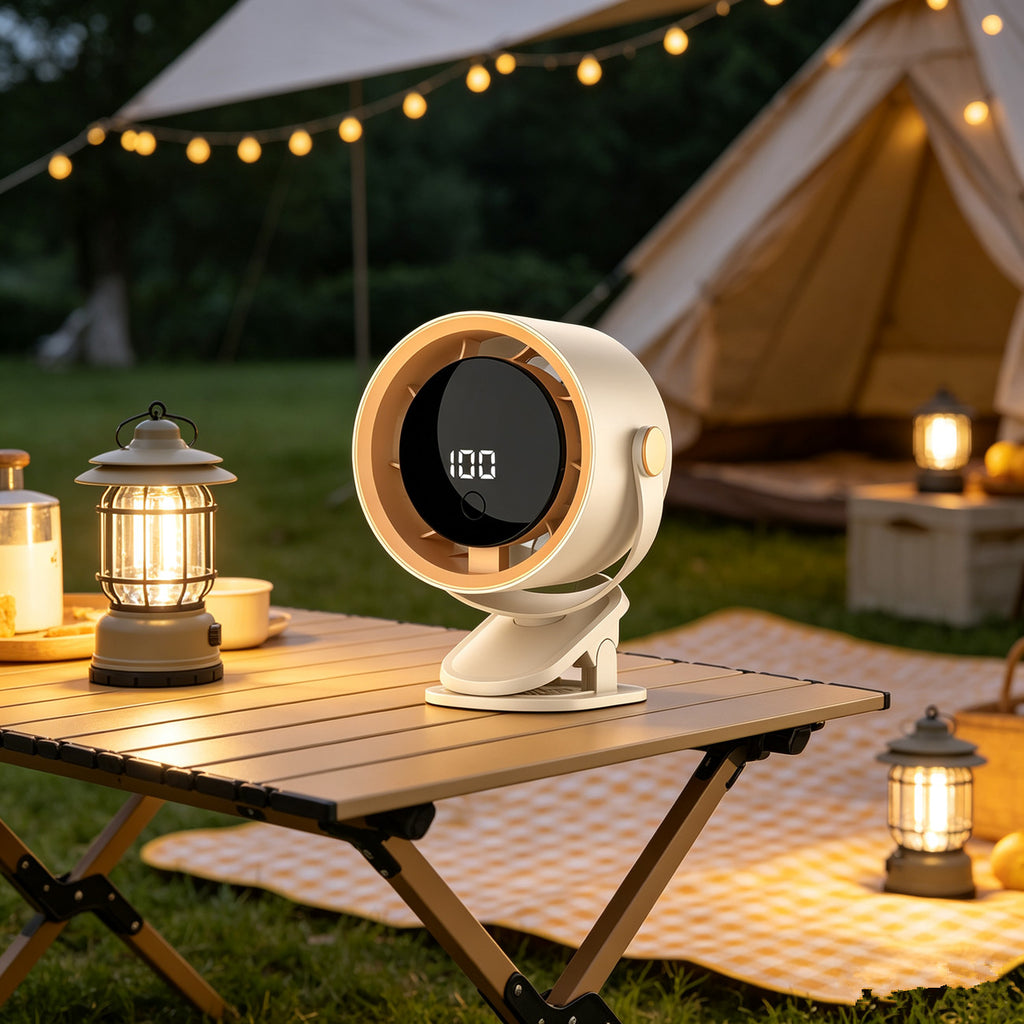 Eventail de camping rechargeable portable - petit bureau de refroidissement personnel silencieux